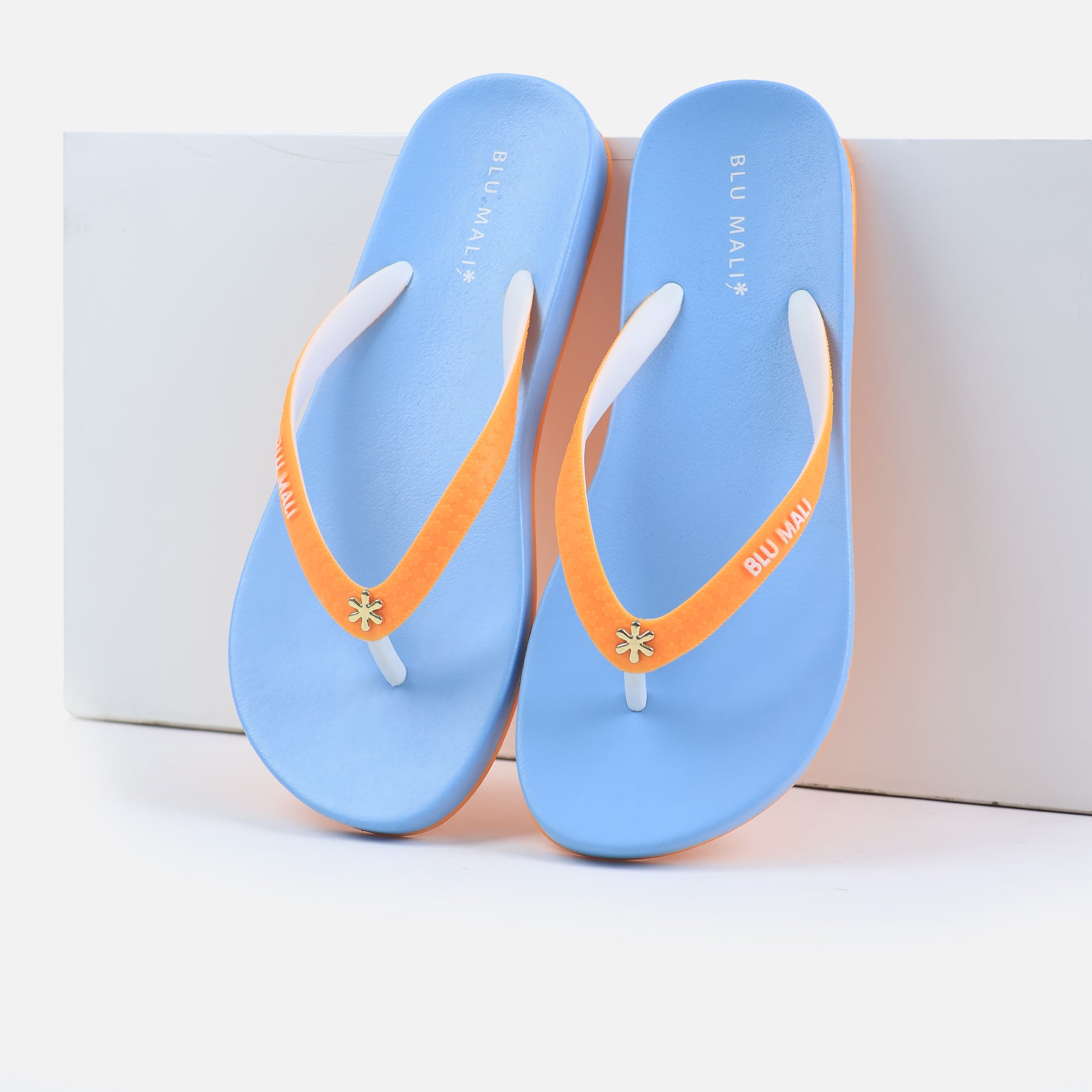 BLU MALI-Women's flip-flops Blue/Orange