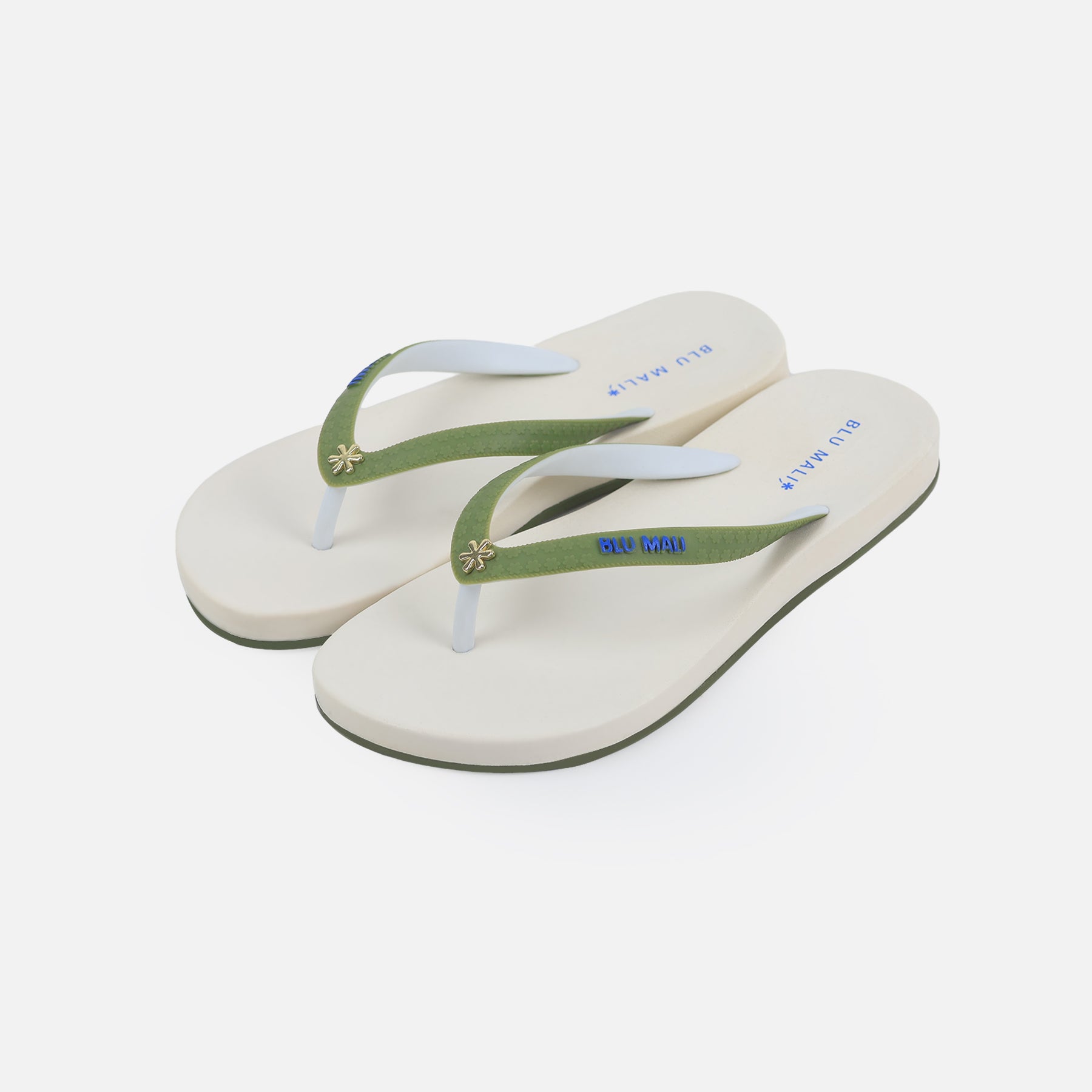 BLU MALI-Women's flip-flops White/Green