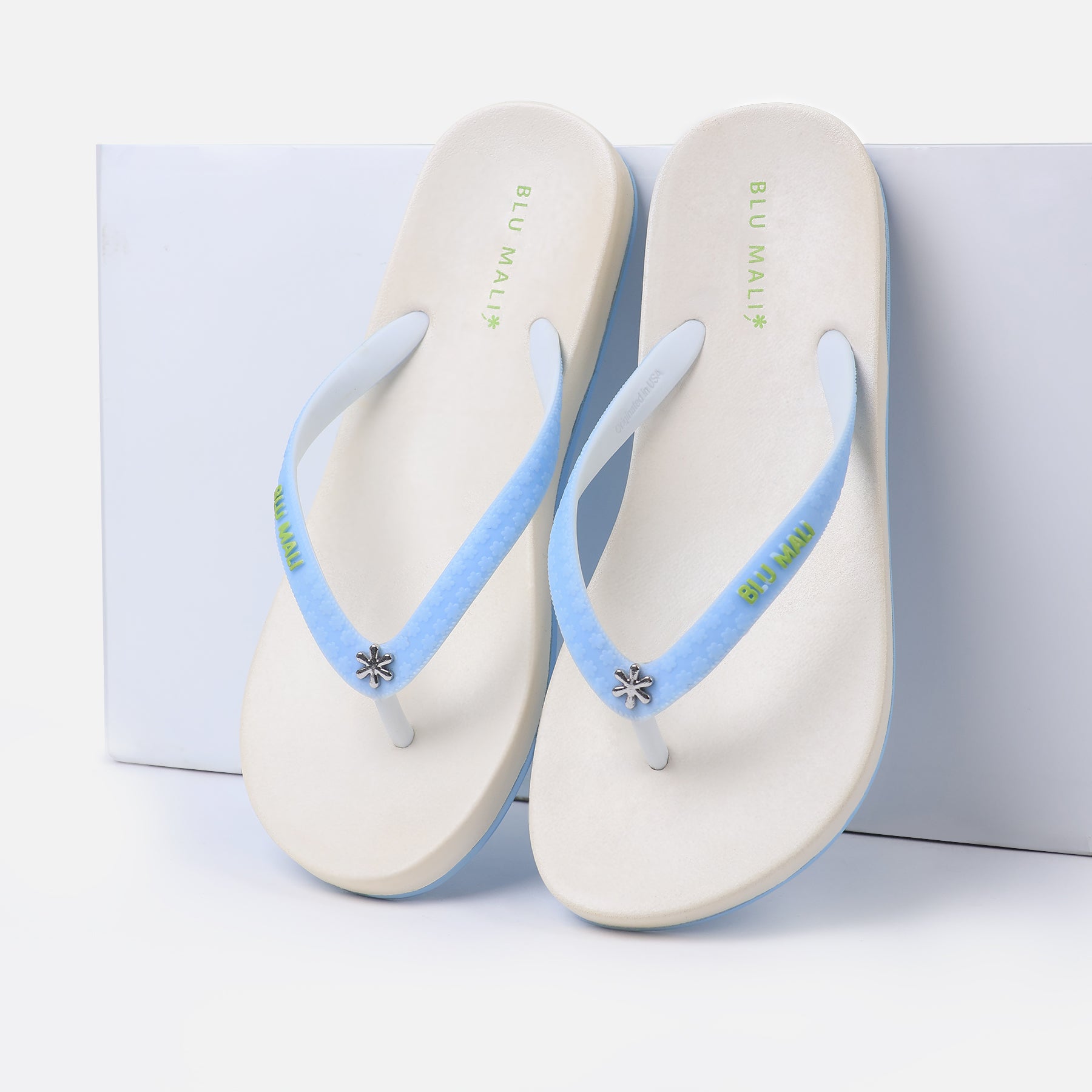 BLU MALI-Women's flip-flops White/Blue