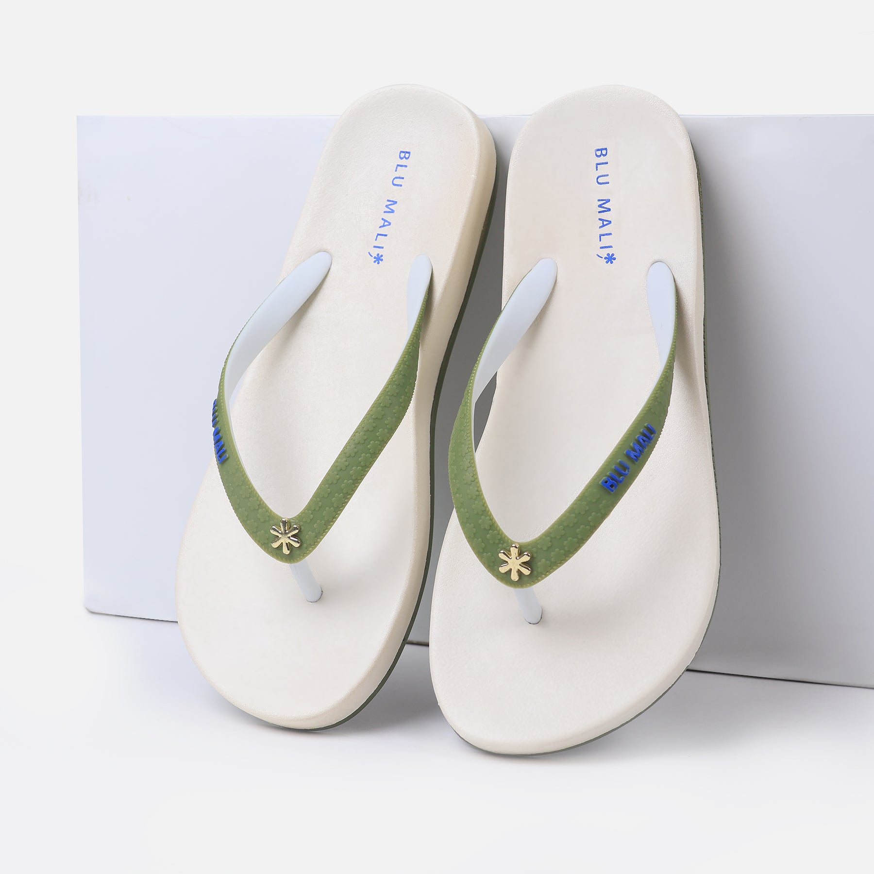 BLU MALI-Women's flip-flops White/Green